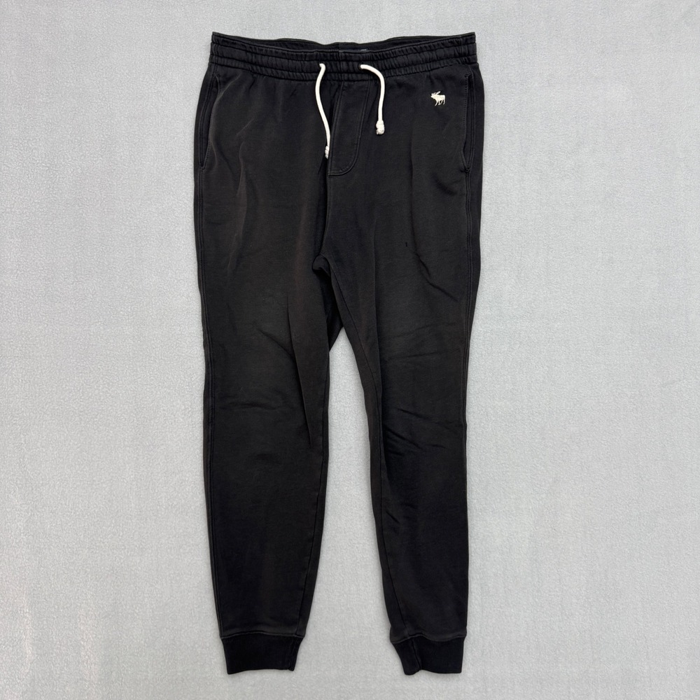 Abercrombie & Fitch Sweatpants Mens Size Medium Black Fleece Drawstring Small